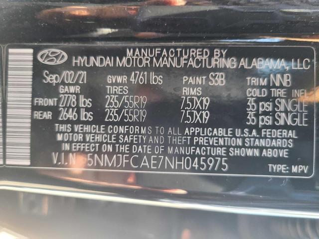 Photo 9 VIN: 5NMJFCAE7NH045975 - HYUNDAI TUCSON SEL 