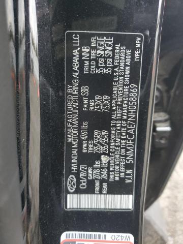 Photo 11 VIN: 5NMJFCAE7NH058869 - HYUNDAI TUCSON 