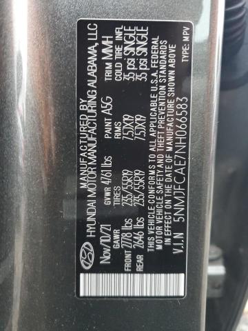 Photo 12 VIN: 5NMJFCAE7NH066583 - HYUNDAI TUCSON SEL 