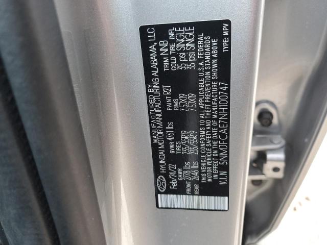 Photo 12 VIN: 5NMJFCAE7NH100747 - HYUNDAI TUCSON SEL 