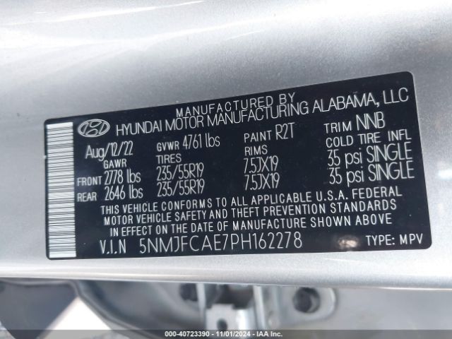 Photo 8 VIN: 5NMJFCAE7PH162278 - HYUNDAI TUCSON 