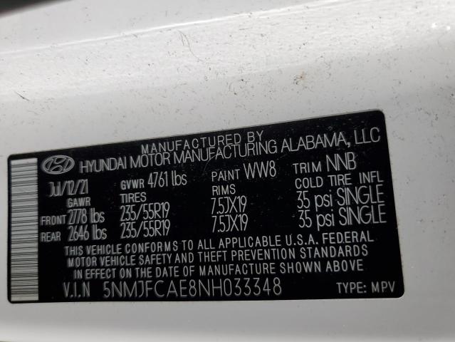 Photo 12 VIN: 5NMJFCAE8NH033348 - HYUNDAI TUCSON SEL 