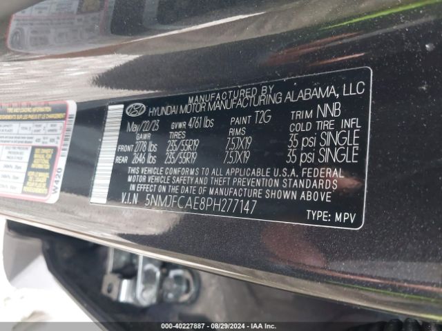 Photo 8 VIN: 5NMJFCAE8PH277147 - HYUNDAI TUCSON 