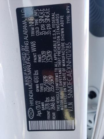 Photo 12 VIN: 5NMJFCAEXNH121785 - HYUNDAI TUCSON SEL 