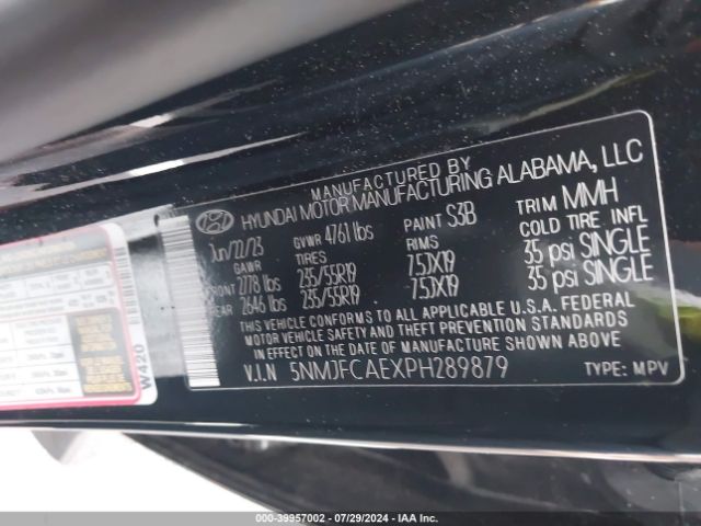 Photo 8 VIN: 5NMJFCAEXPH289879 - HYUNDAI TUCSON 