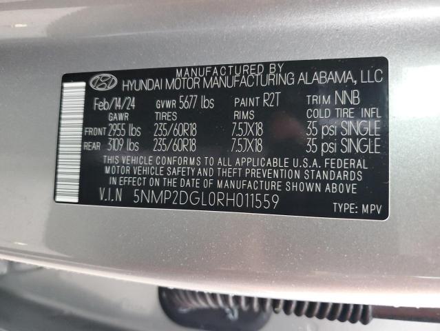 Photo 12 VIN: 5NMP2DGL0RH011559 - HYUNDAI SANTA FE S 