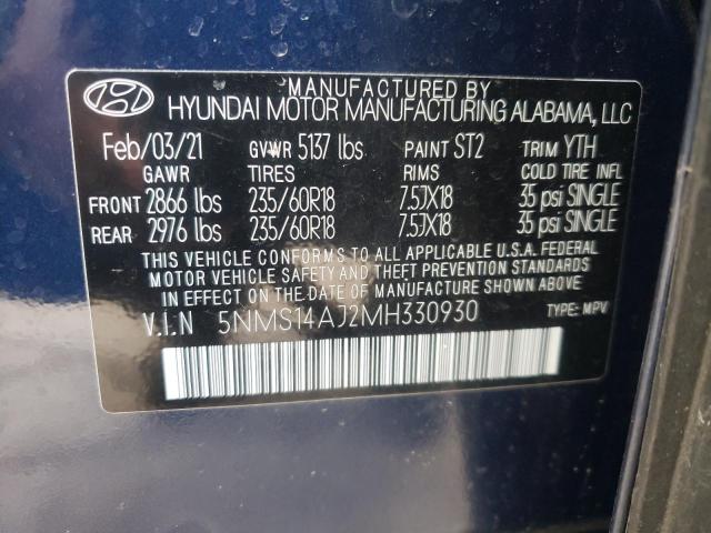 Photo 9 VIN: 5NMS14AJ2MH330930 - HYUNDAI SANTA FE S 