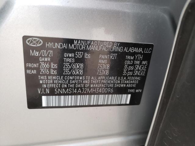 Photo 9 VIN: 5NMS14AJ2MH340096 - HYUNDAI SANTA FE S 