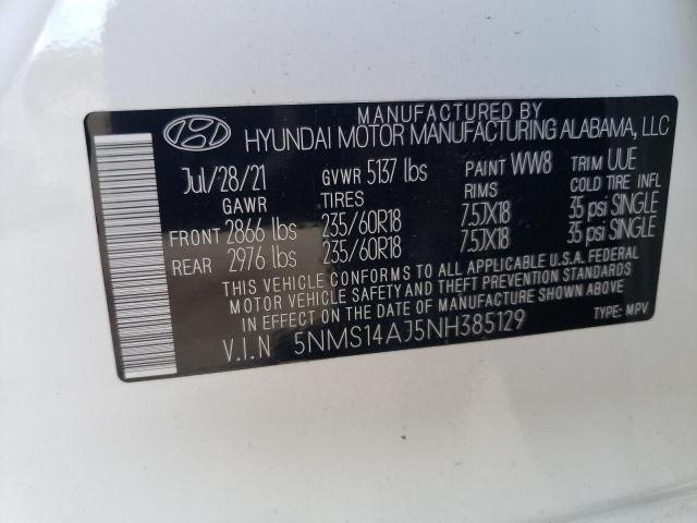 Photo 12 VIN: 5NMS14AJ5NH385129 - HYUNDAI SANTA FE S 