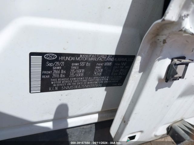 Photo 8 VIN: 5NMS14AJ5NH397636 - HYUNDAI SANTA FE 