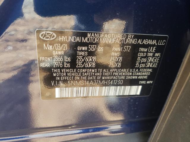 Photo 9 VIN: 5NMS14AJ7MH341230 - HYUNDAI SANTA FE S 