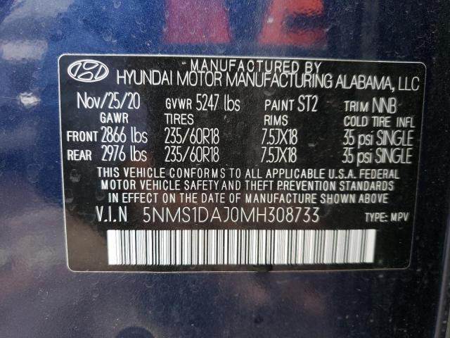 Photo 12 VIN: 5NMS1DAJ0MH308733 - HYUNDAI SANTA FE S 