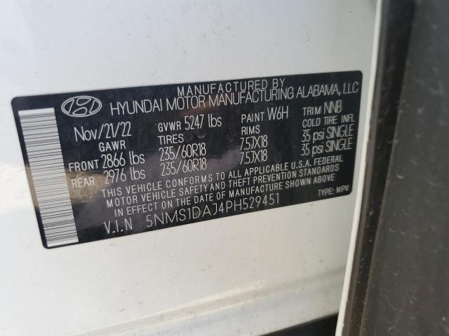 Photo 11 VIN: 5NMS1DAJ4PH529451 - HYUNDAI SANTA FE S 