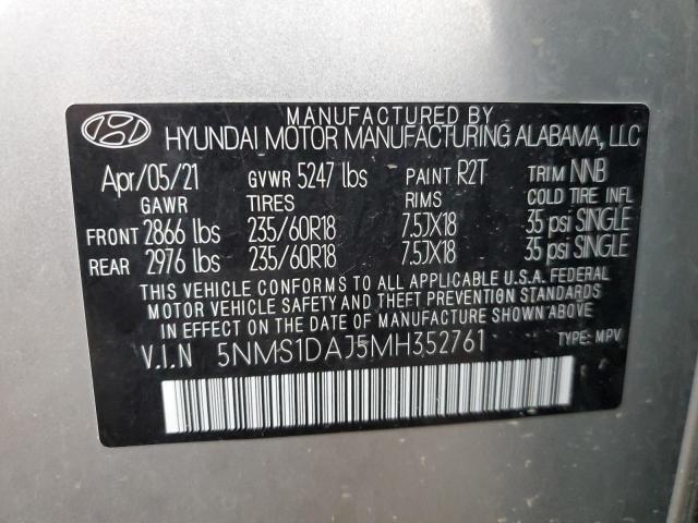 Photo 12 VIN: 5NMS1DAJ5MH352761 - HYUNDAI SANTA FE S 