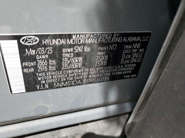 Photo 12 VIN: 5NMS1DAJ8PH560735 - HYUNDAI SANTA FE S 