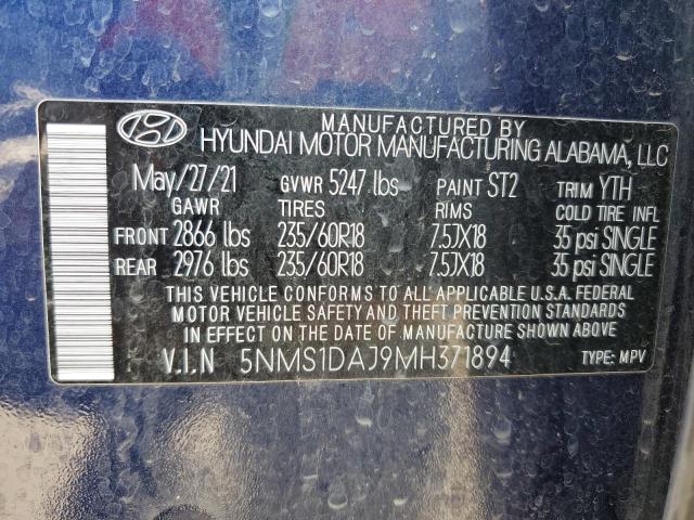 Photo 12 VIN: 5NMS1DAJ9MH371894 - HYUNDAI SANTA FE S 