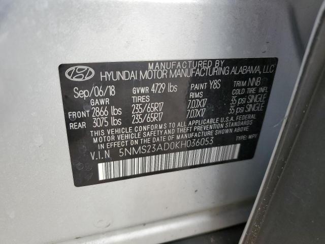 Photo 11 VIN: 5NMS23AD0KH036053 - HYUNDAI SANTA FE 