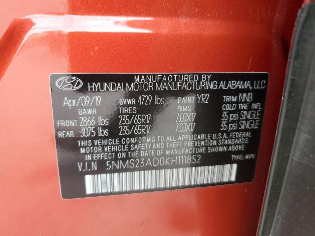 Photo 13 VIN: 5NMS23AD0KH111852 - HYUNDAI SANTA FE S 