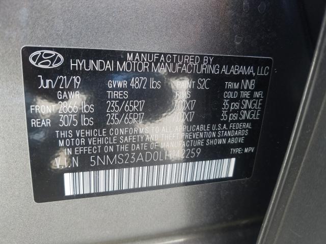 Photo 9 VIN: 5NMS23AD0LH142259 - HYUNDAI SANTA FE S 