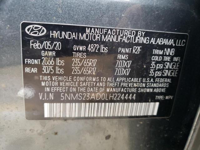 Photo 12 VIN: 5NMS23AD0LH224444 - HYUNDAI SANTA FE S 