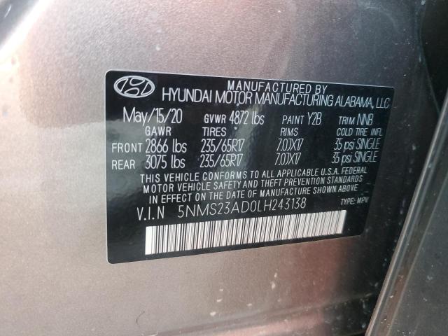 Photo 13 VIN: 5NMS23AD0LH243138 - HYUNDAI SANTA FE 