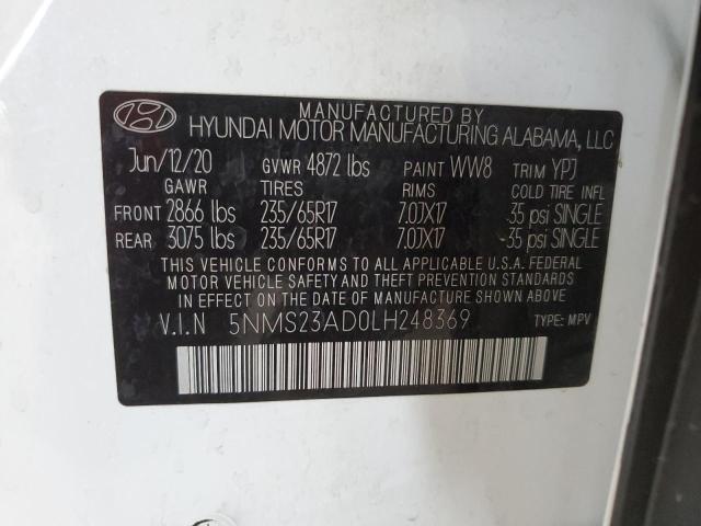 Photo 11 VIN: 5NMS23AD0LH248369 - HYUNDAI SANTA FE S 