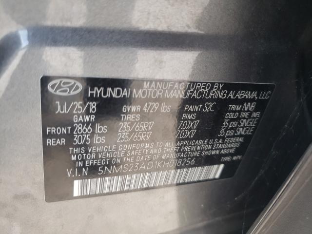 Photo 9 VIN: 5NMS23AD1KH018256 - HYUNDAI SANTA FE S 