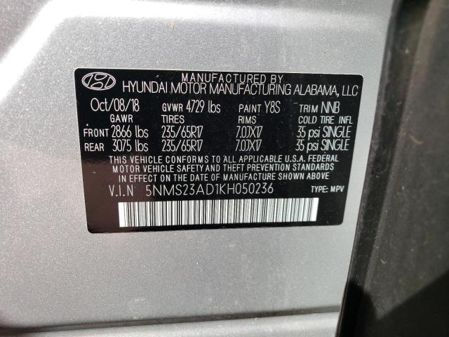 Photo 12 VIN: 5NMS23AD1KH050236 - HYUNDAI SANTA FE S 