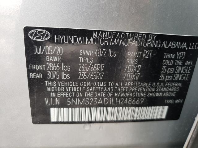 Photo 9 VIN: 5NMS23AD1LH248669 - HYUNDAI SANTA FE S 