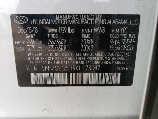 Photo 12 VIN: 5NMS23AD3KH073047 - HYUNDAI SANTA FE S 