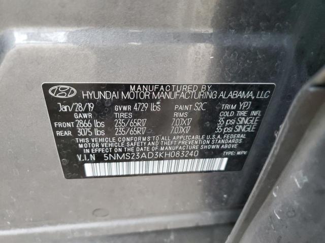 Photo 12 VIN: 5NMS23AD3KH083240 - HYUNDAI SANTA FE S 