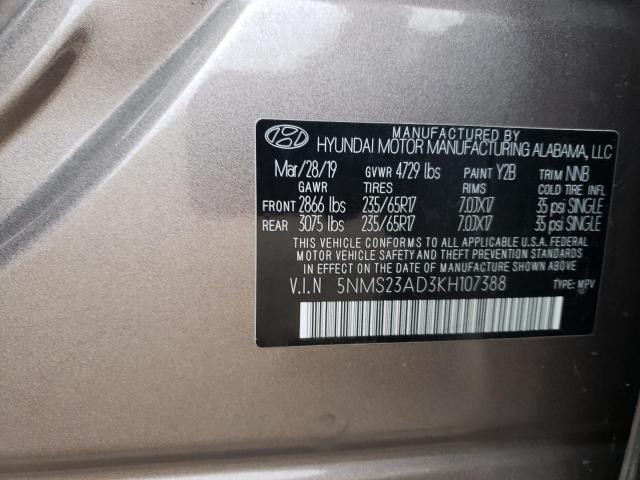 Photo 11 VIN: 5NMS23AD3KH107388 - HYUNDAI SANTA FE 