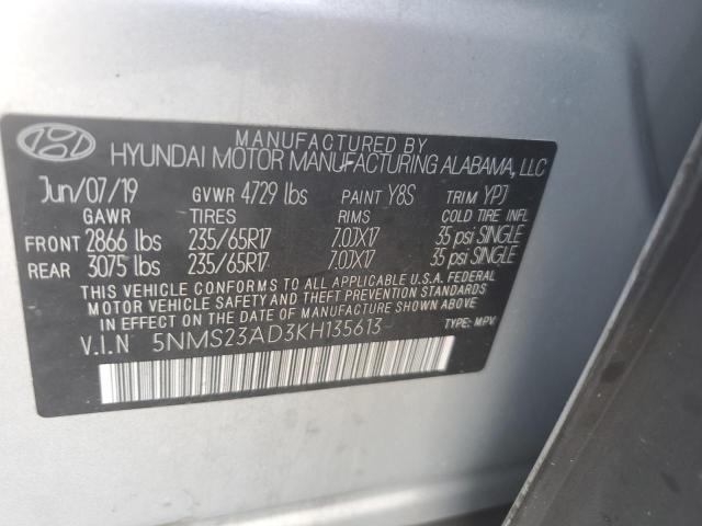 Photo 12 VIN: 5NMS23AD3KH135613 - HYUNDAI SANTA FE S 