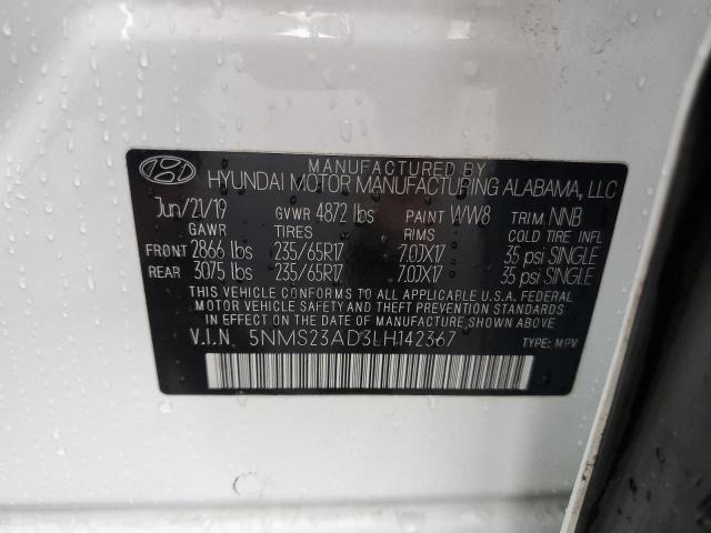 Photo 12 VIN: 5NMS23AD3LH142367 - HYUNDAI SANTA FE 