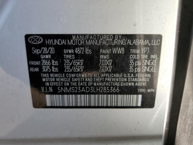 Photo 12 VIN: 5NMS23AD3LH285366 - HYUNDAI SANTA FE S 