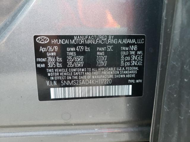 Photo 9 VIN: 5NMS23AD4KH117220 - HYUNDAI SANTA FE S 