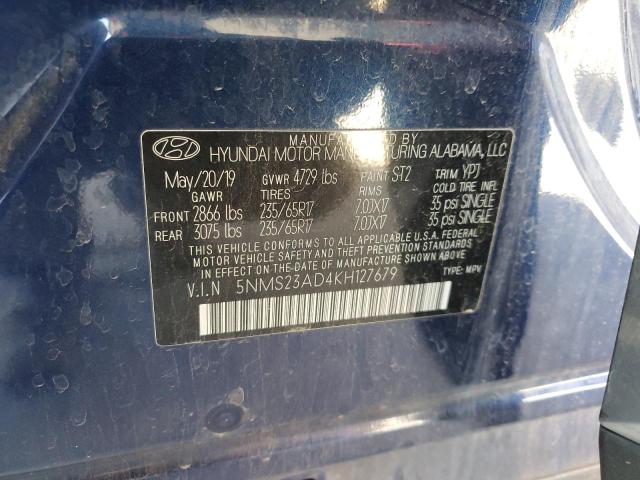 Photo 12 VIN: 5NMS23AD4KH127679 - HYUNDAI SANTA FE S 