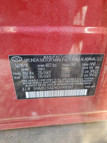 Photo 12 VIN: 5NMS23AD4LH148582 - HYUNDAI SANTA FE S 