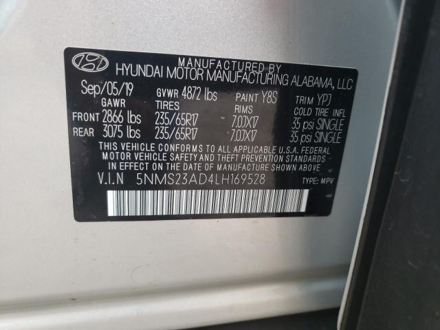 Photo 9 VIN: 5NMS23AD4LH169528 - HYUNDAI SANTA FE S 