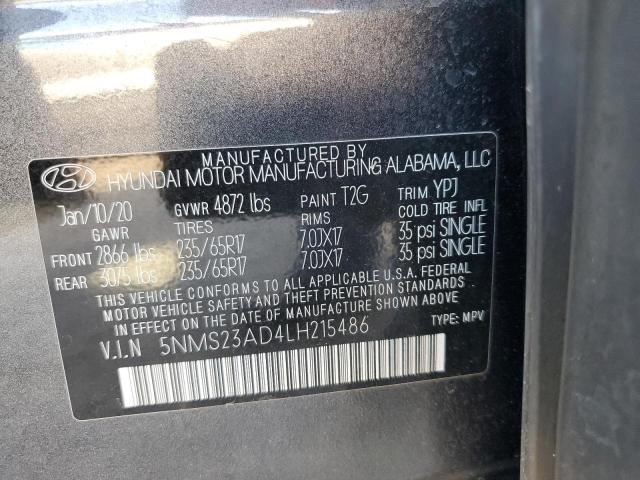 Photo 12 VIN: 5NMS23AD4LH215486 - HYUNDAI SANTA FE S 