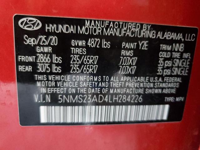 Photo 11 VIN: 5NMS23AD4LH284226 - HYUNDAI SANTA FE S 