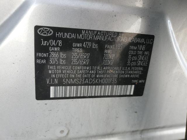 Photo 12 VIN: 5NMS23AD5KH001735 - HYUNDAI SANTA FE S 