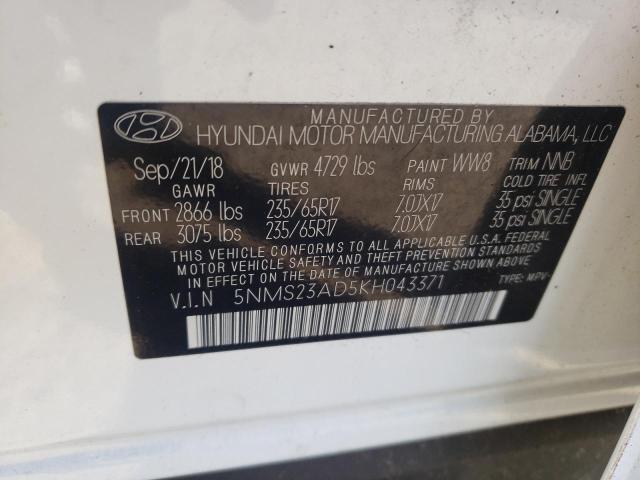 Photo 11 VIN: 5NMS23AD5KH043371 - HYUNDAI SANTA FE 