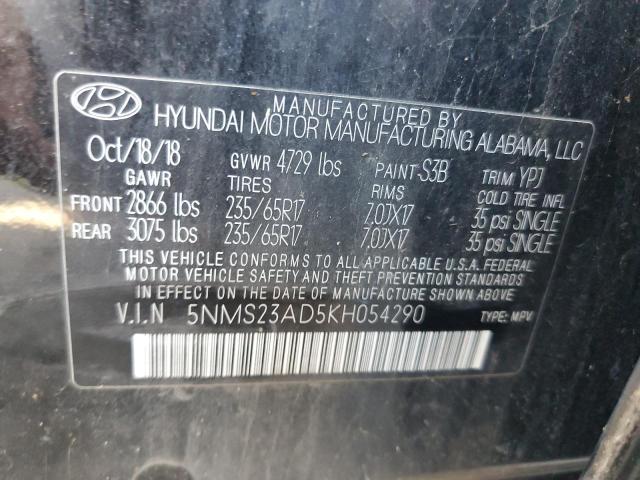 Photo 12 VIN: 5NMS23AD5KH054290 - HYUNDAI SANTA FE S 