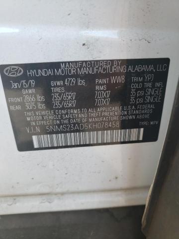 Photo 12 VIN: 5NMS23AD5KH078458 - HYUNDAI SANTA FE S 