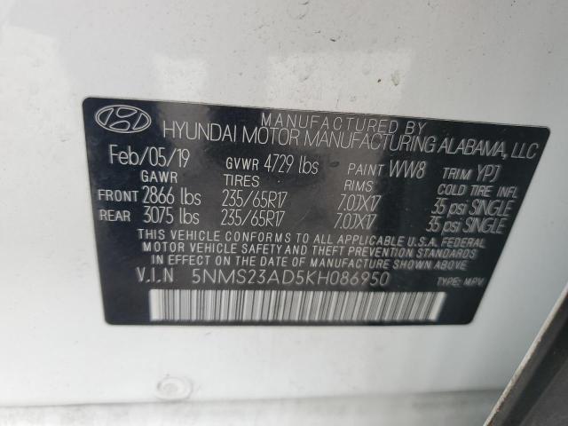 Photo 13 VIN: 5NMS23AD5KH086950 - HYUNDAI SANTA FE S 