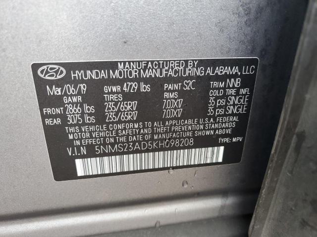 Photo 9 VIN: 5NMS23AD5KH098208 - HYUNDAI SANTA FE S 