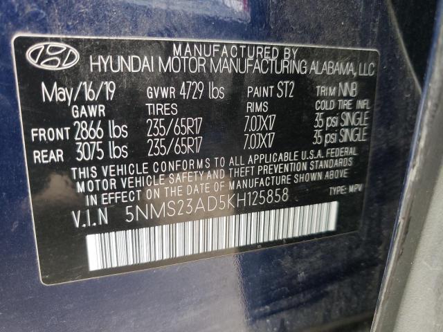 Photo 9 VIN: 5NMS23AD5KH125858 - HYUNDAI SANTA FE S 