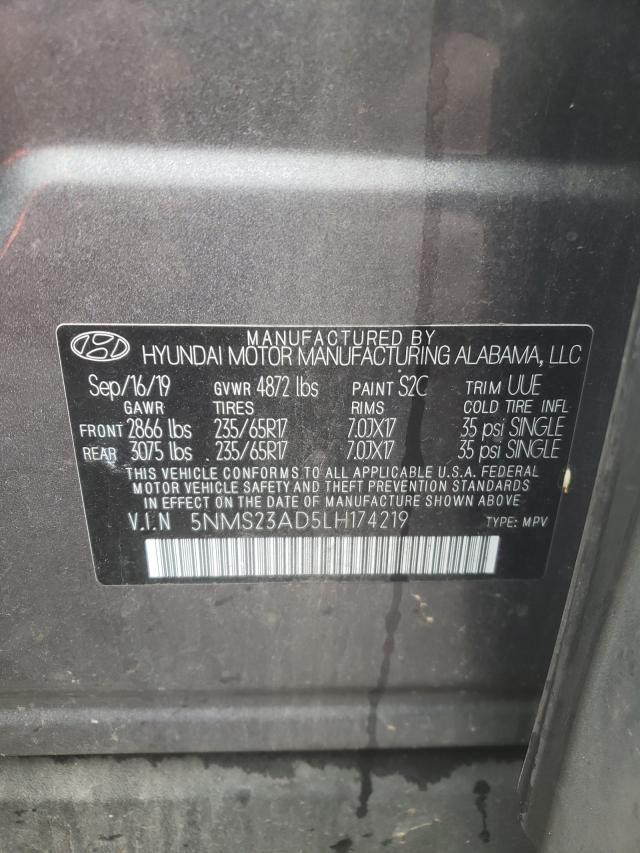 Photo 9 VIN: 5NMS23AD5LH174219 - HYUNDAI SANTA FE S 