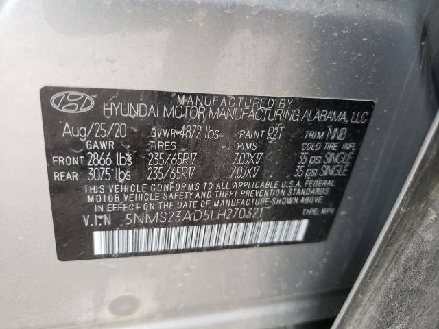 Photo 9 VIN: 5NMS23AD5LH270321 - HYUNDAI SANTA FE S 